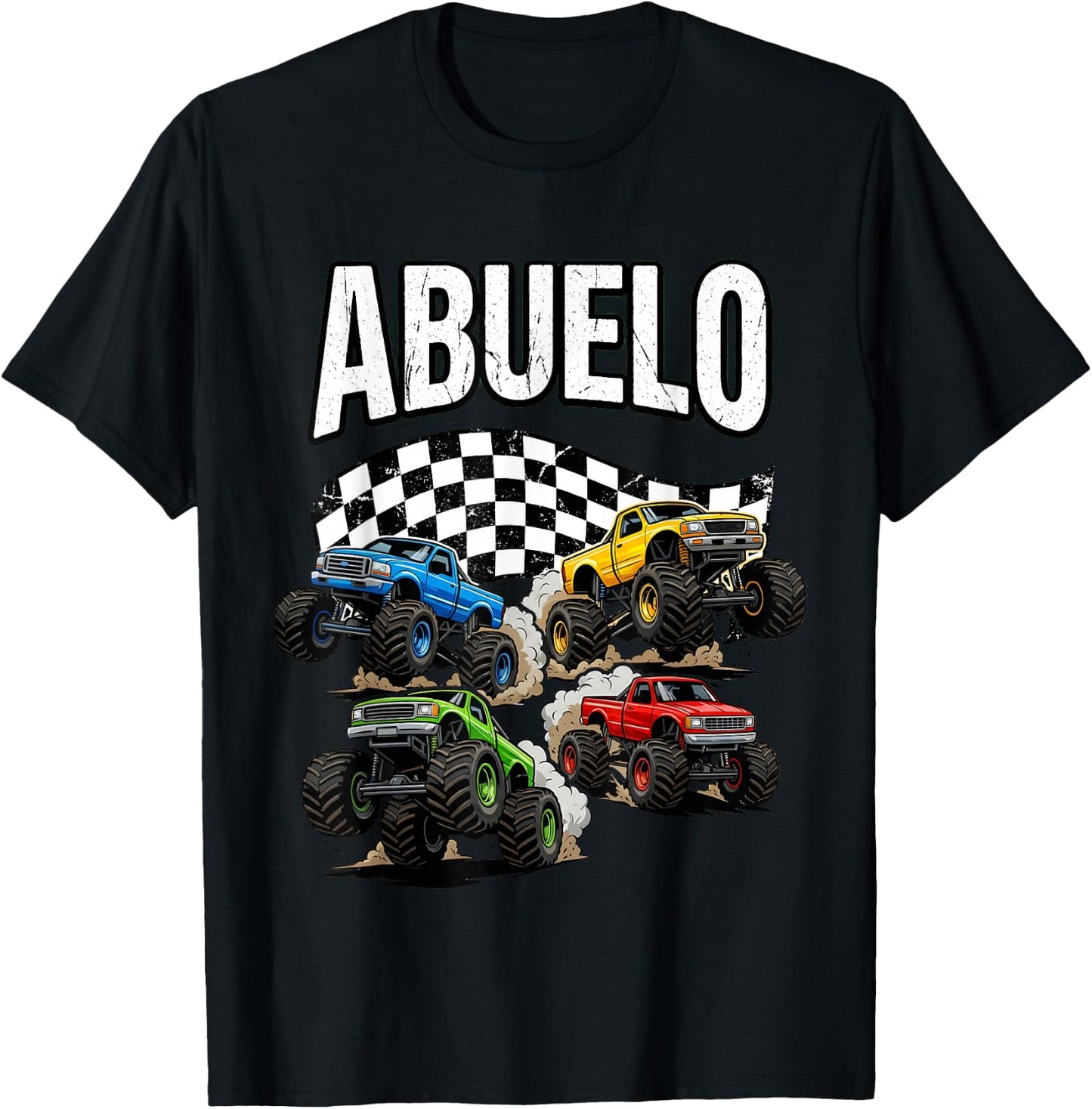 Monster Truck Abuelo Grandpa Birthday Family Crew Matching T-Shirt - T-Shirt | Black