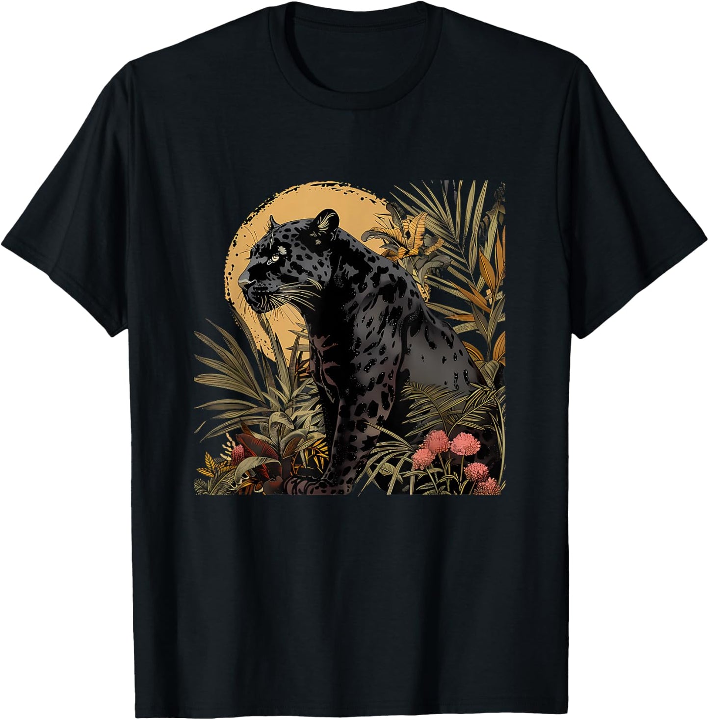 Panther Nature Wildlife Jungle Animal Art Panther Lover T-Shirt - T-Shirt | Black