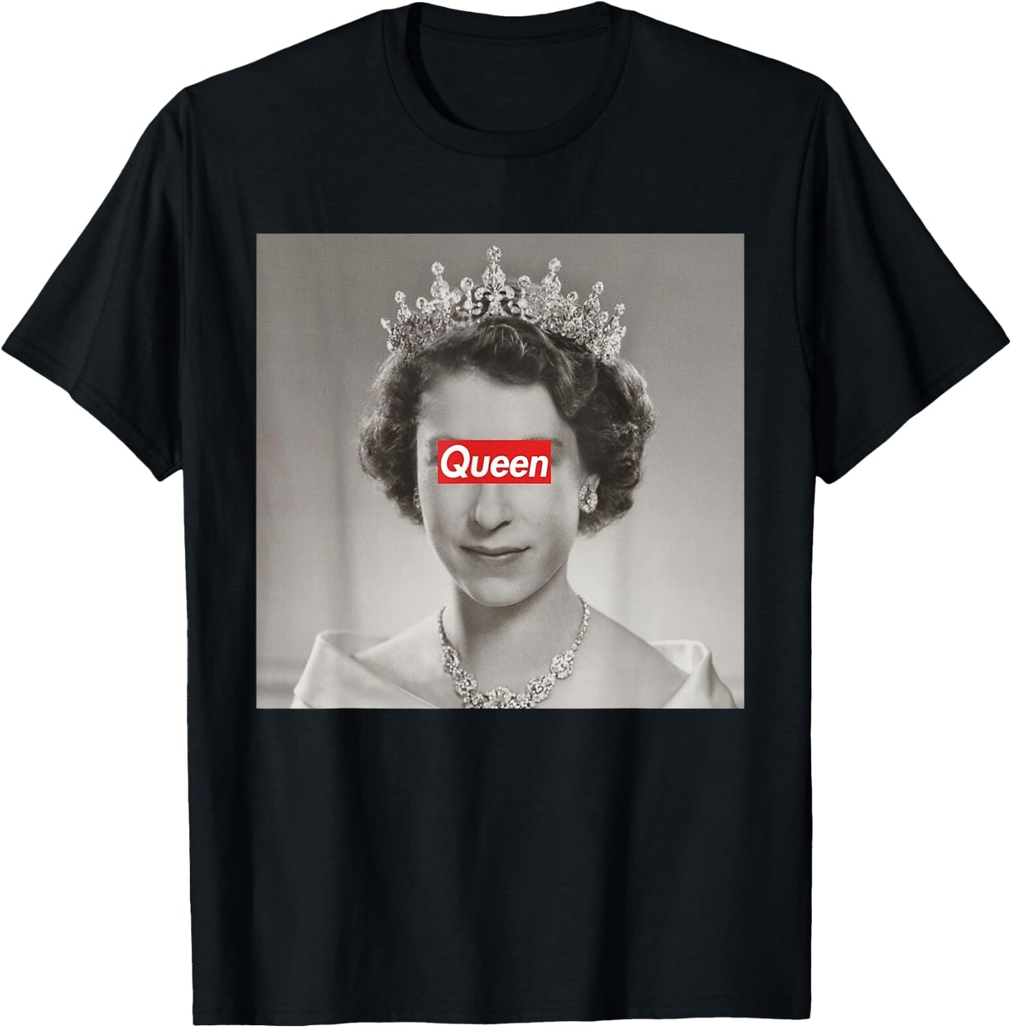 Queen II Elizabeth England Queen of England , black T-Shirt - T-Shirt | Black