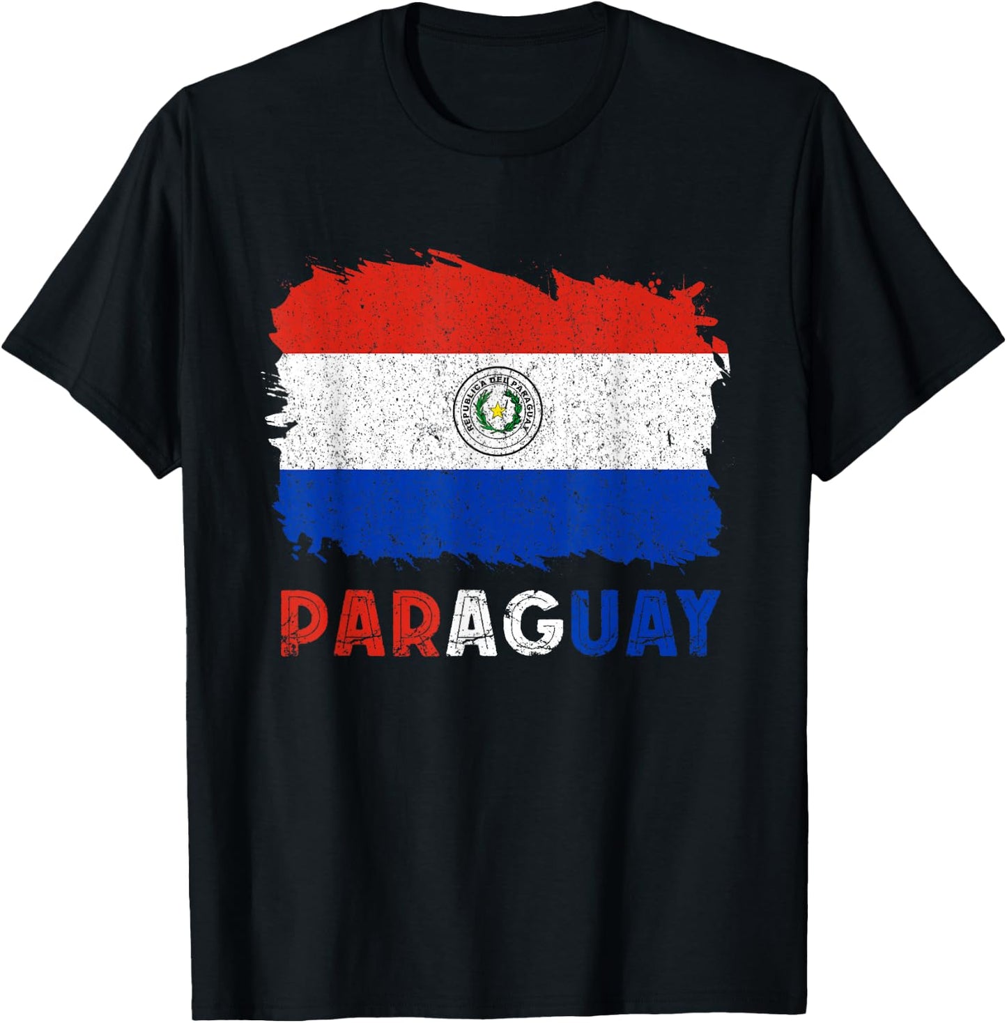 Paraguayan Pride Paraguayan Roots Vintage Paraguay Flag T-Shirt - T-Shirt | Black