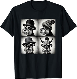 Mini Schnauzer Selfie Hats: Funny Cute Meme Art T-Shirt - T-Shirt | Black