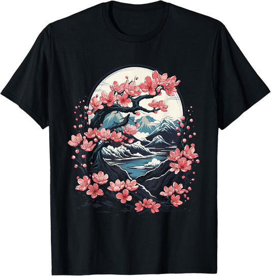 Kirschblüten japanischer Baum Cherry Blossom T-Shirt - T-Shirt | Black