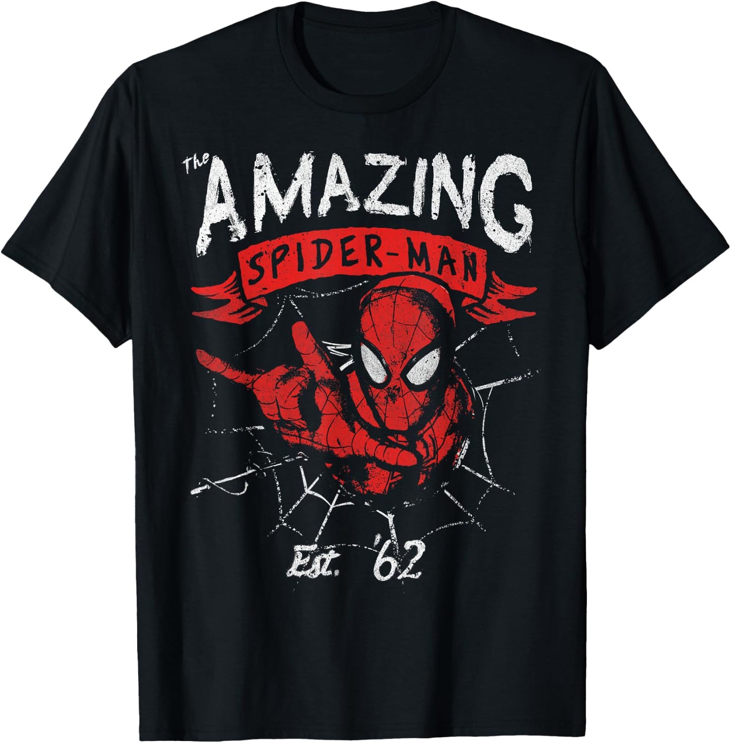 Marvel The Amazing Spider-Man Banner Logo Portrait T-Shirt - T-Shirt | Black