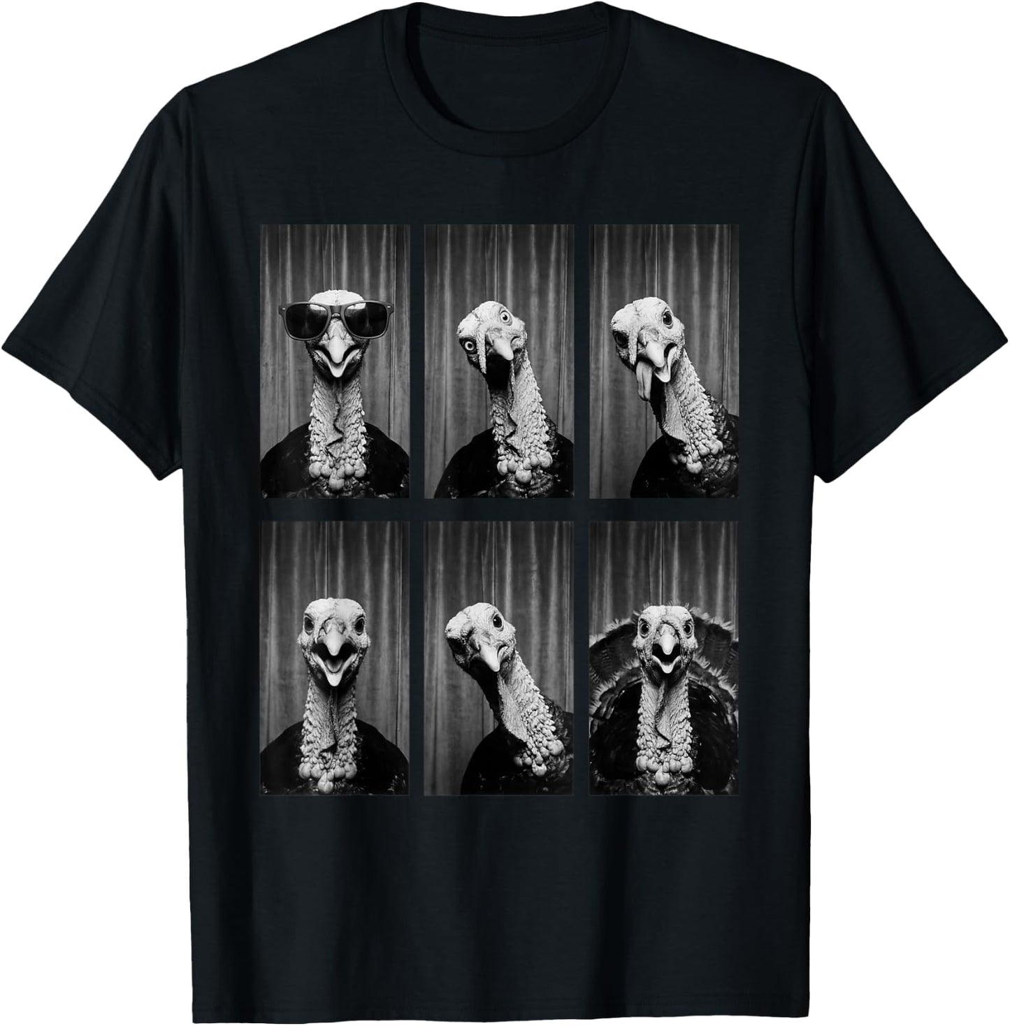 Turkey Photobooth Bird Funny Animal Portrait T-Shirt - T-Shirt | Black