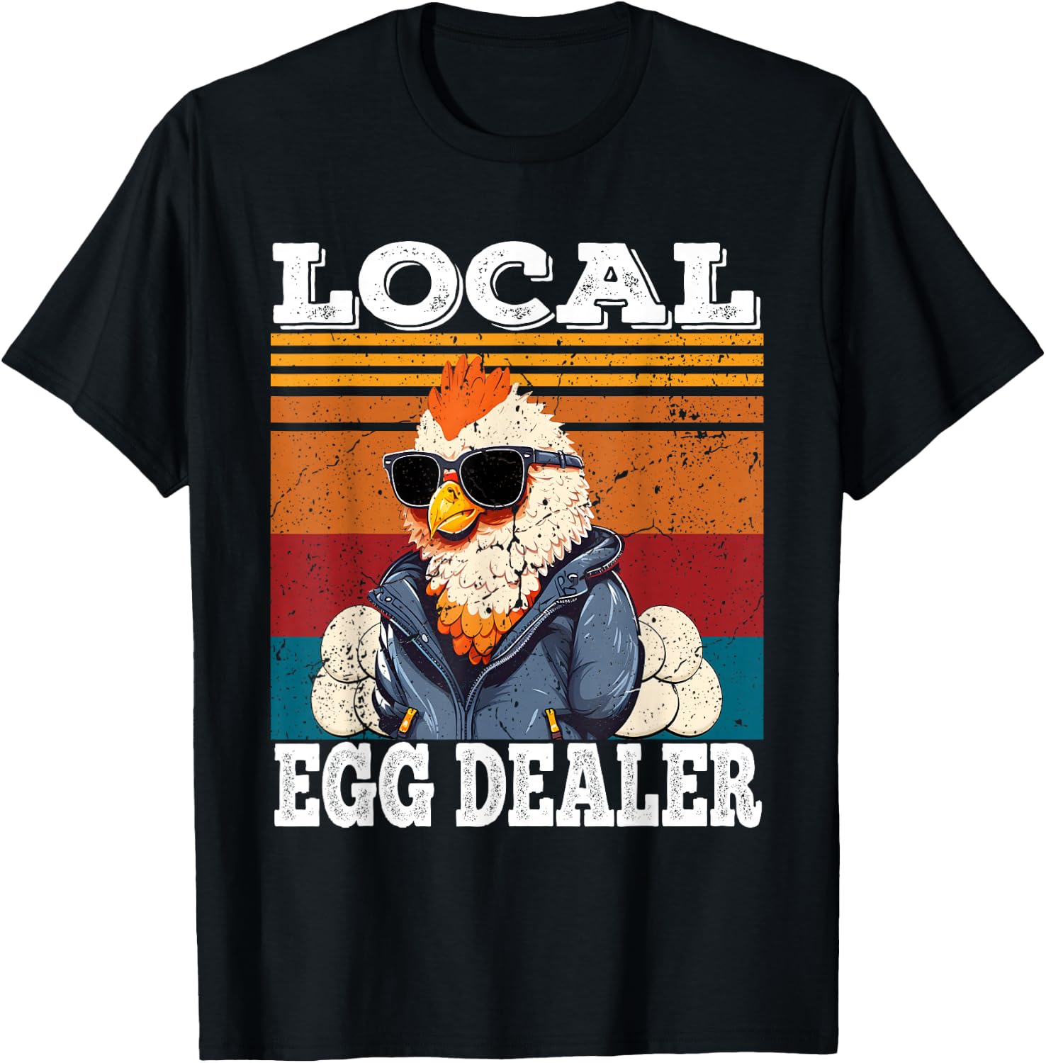 Local Egg Dealer Funny Peddler Chicken Farmer T-Shirt - T-Shirt | Black