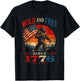 Patriotic Bigfoot Wild and Free Since 1776 American Flag T-Shirt - T-Shirt | Black