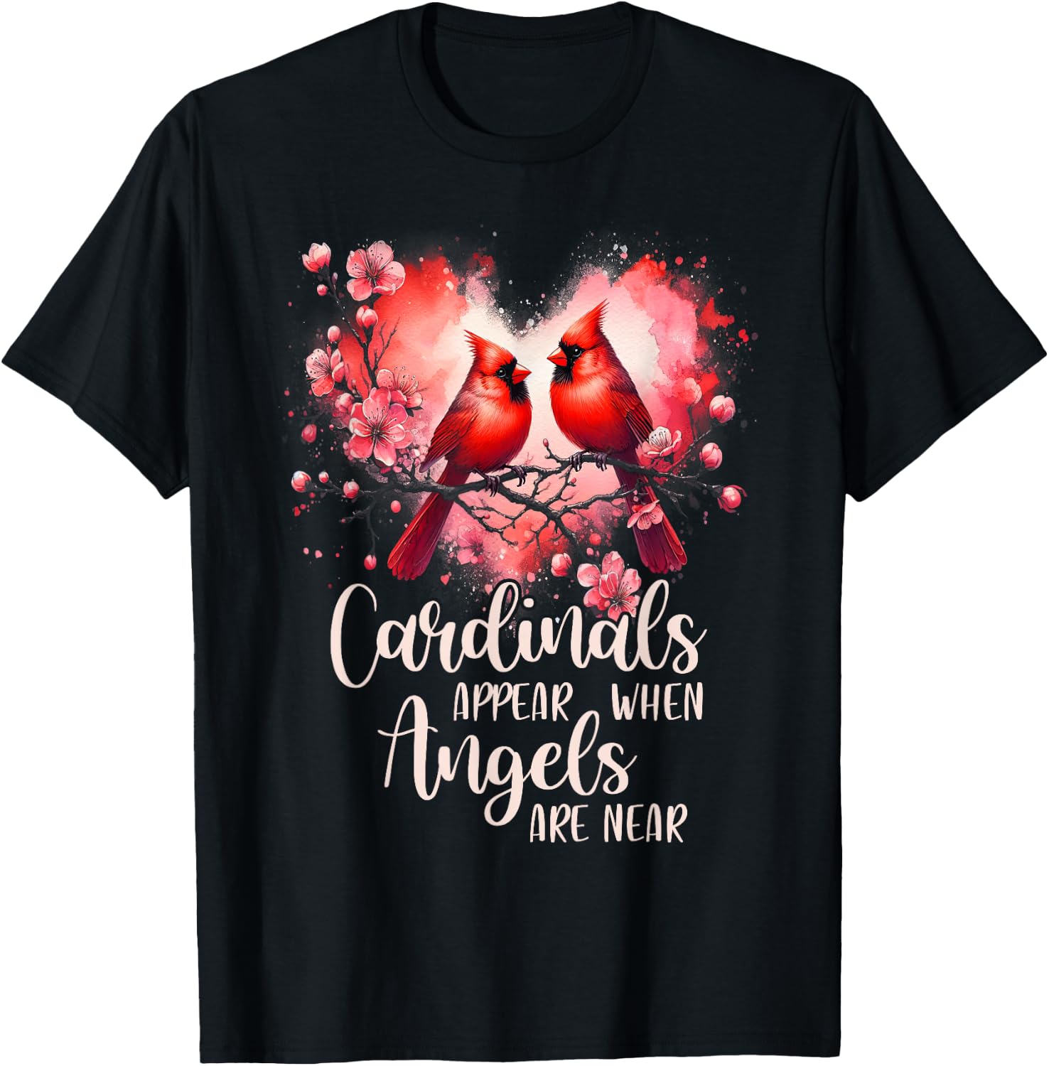 Cardinal Bird Memorial Cardinals Appear When Angels are Near T-Shirt - T-Shirt | Black