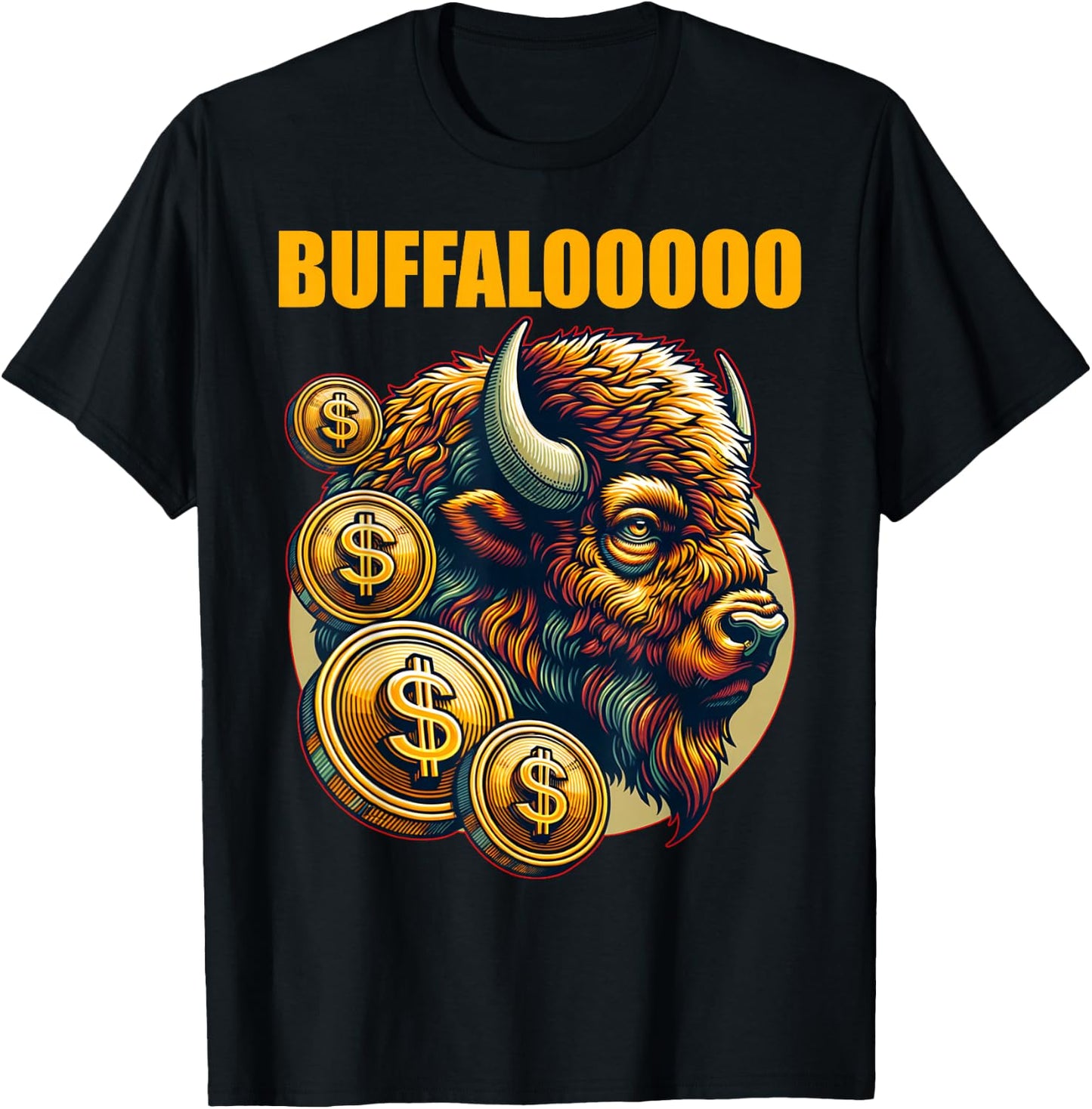Lucky Buffalo Casino Slot Machine BUFFALOOOOO Gambling T-Shirt - T-Shirt | Black