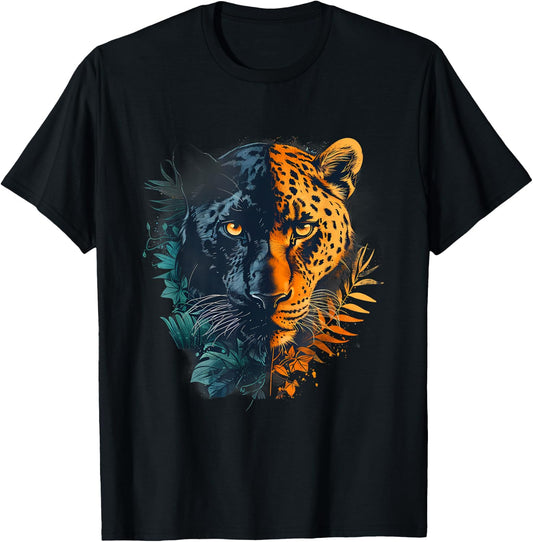 Panther Nature Tropical Animal Art Artwork Portrait Drawing T-Shirt - T-Shirt | Black