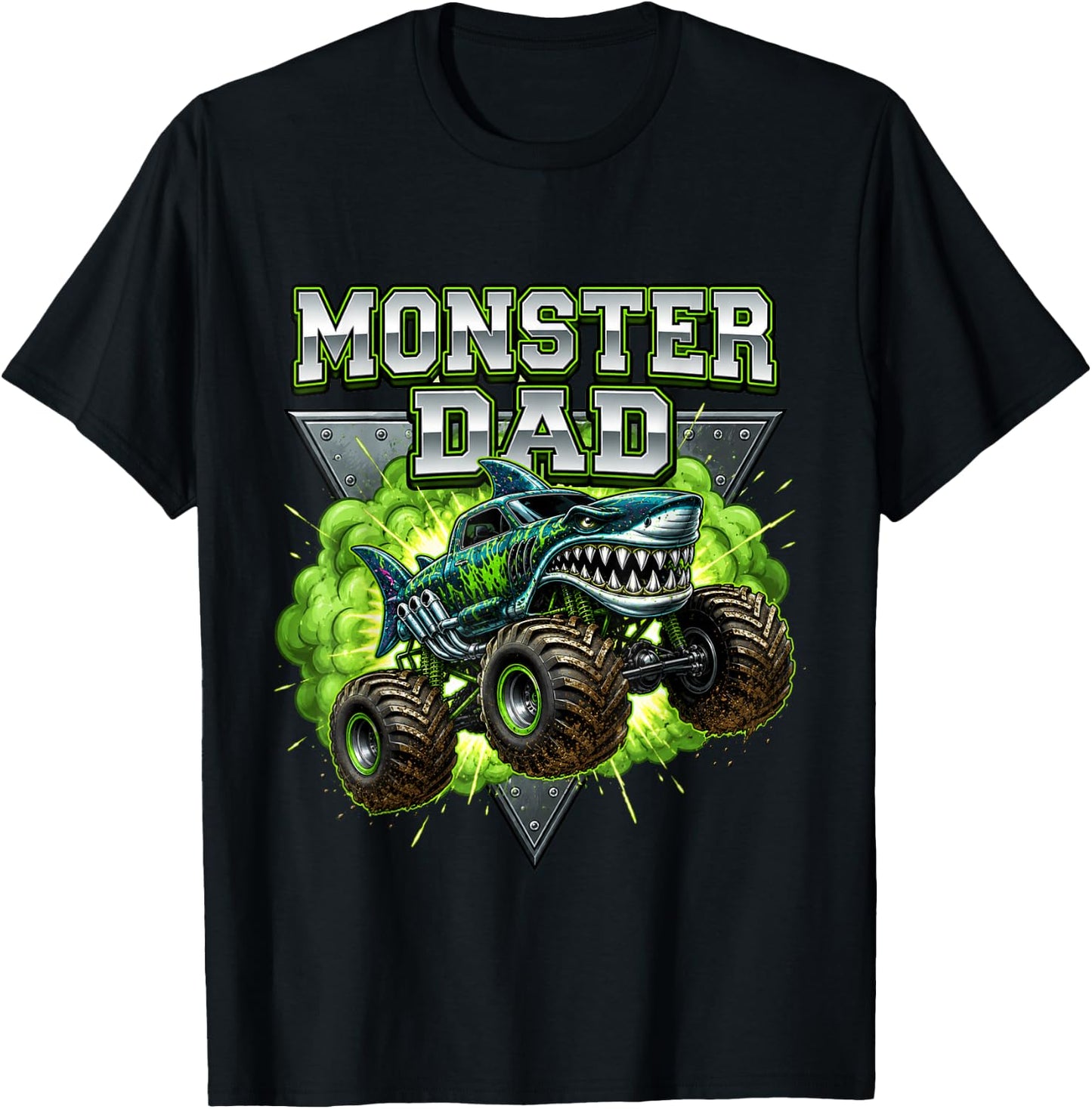 Monster Truck Dad Family Matching Daddy Apparel Father's Day T-Shirt - T-Shirt | Black