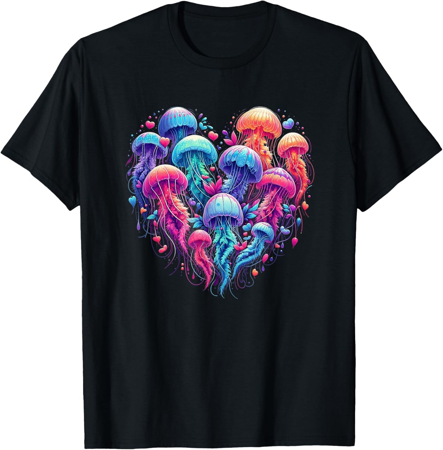 Jellyfish Love Beautiful Colorful Jellyfish Art Fish T-Shirt - T-Shirt | Black
