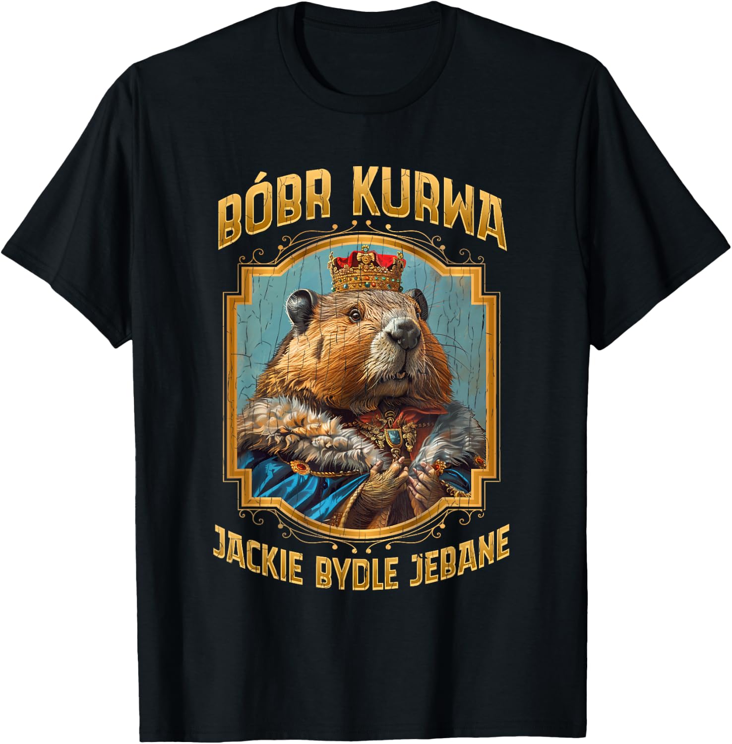 Polish Meme Bober Bobr Kurwa T-Shirt - T-Shirt | Black