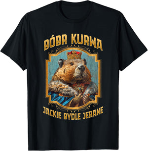 Polish Meme Bober Bobr Kurwa T-Shirt - T-Shirt | Black