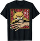 Anime Cat Bite Japanese Art Retro Kawaii Kitten Lover Funny T-Shirt - T-Shirt | Black