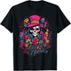 La Catrina Dress Stylish Day of the Dead Costume La Catrina , black T-Shirt - T-Shirt | Black