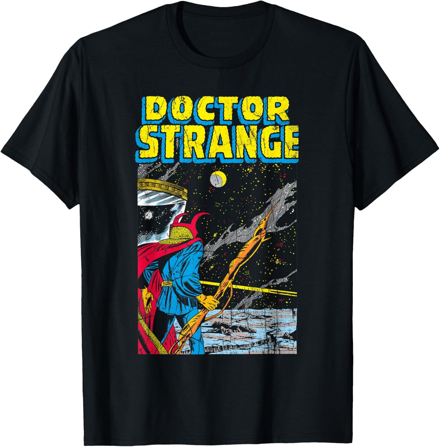 Marvel Doctor Strange Galaxy Retro Comic Graphic T-Shirt - T-Shirt | Black
