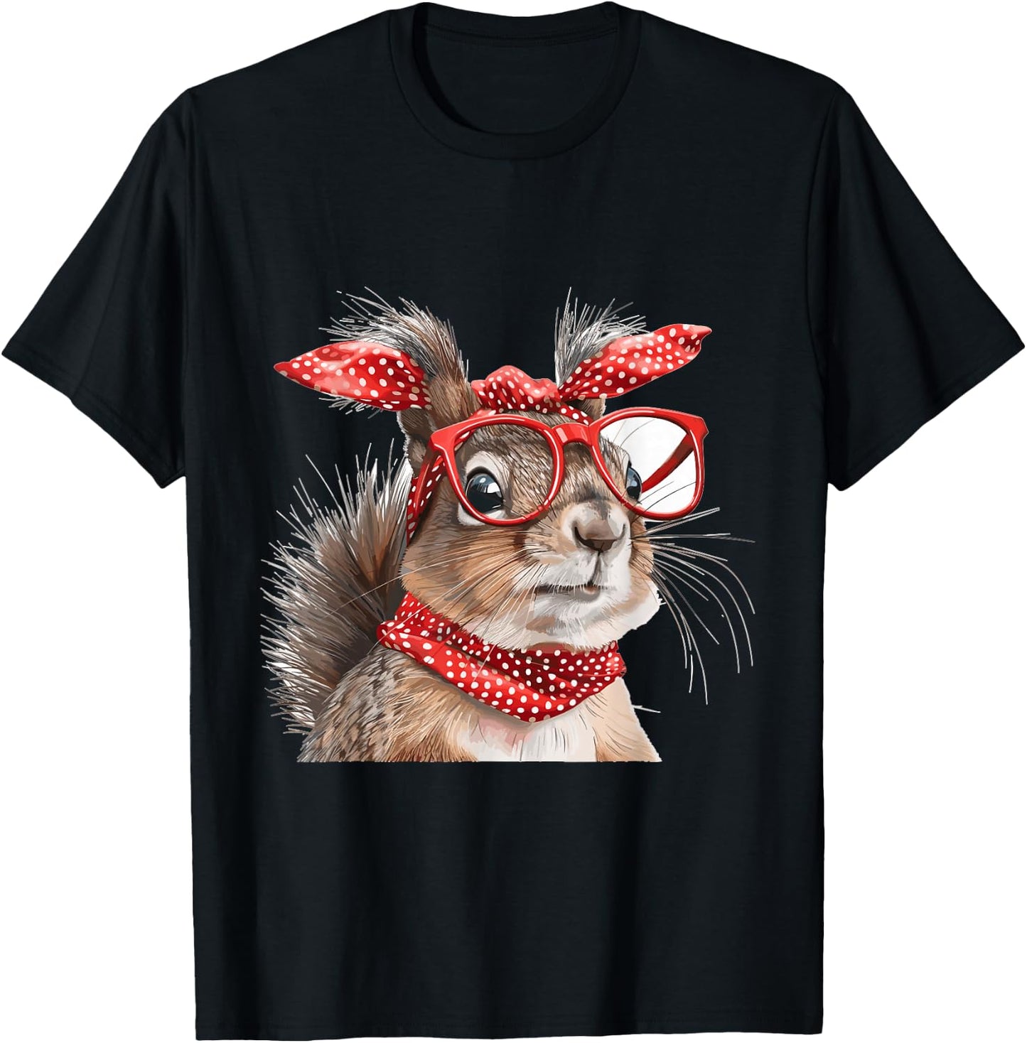 Squirrel Animal Lover Graphic T-Shirt - T-Shirt | Black