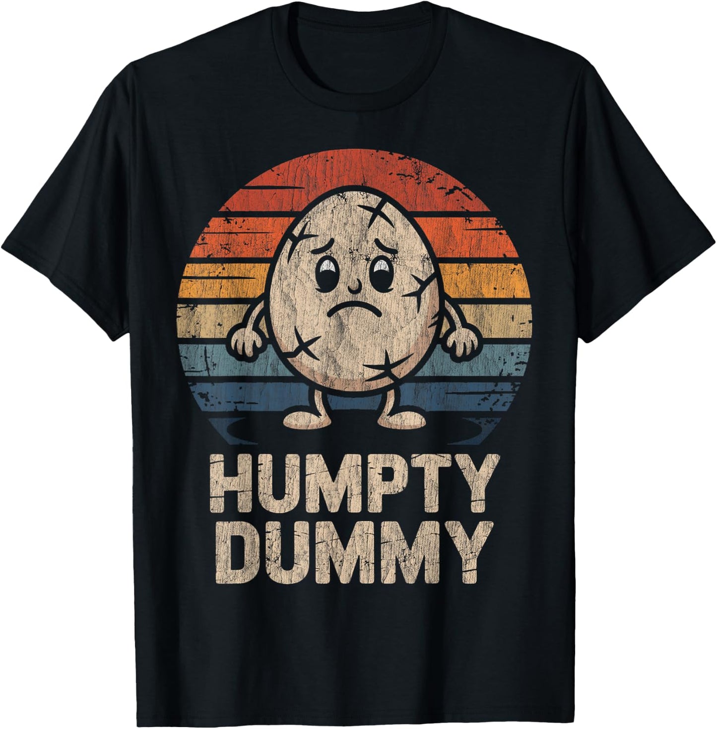 Humpty Dumpty Retro Sunset Vintage Nursery Rhyme T-Shirt - T-Shirt | Black