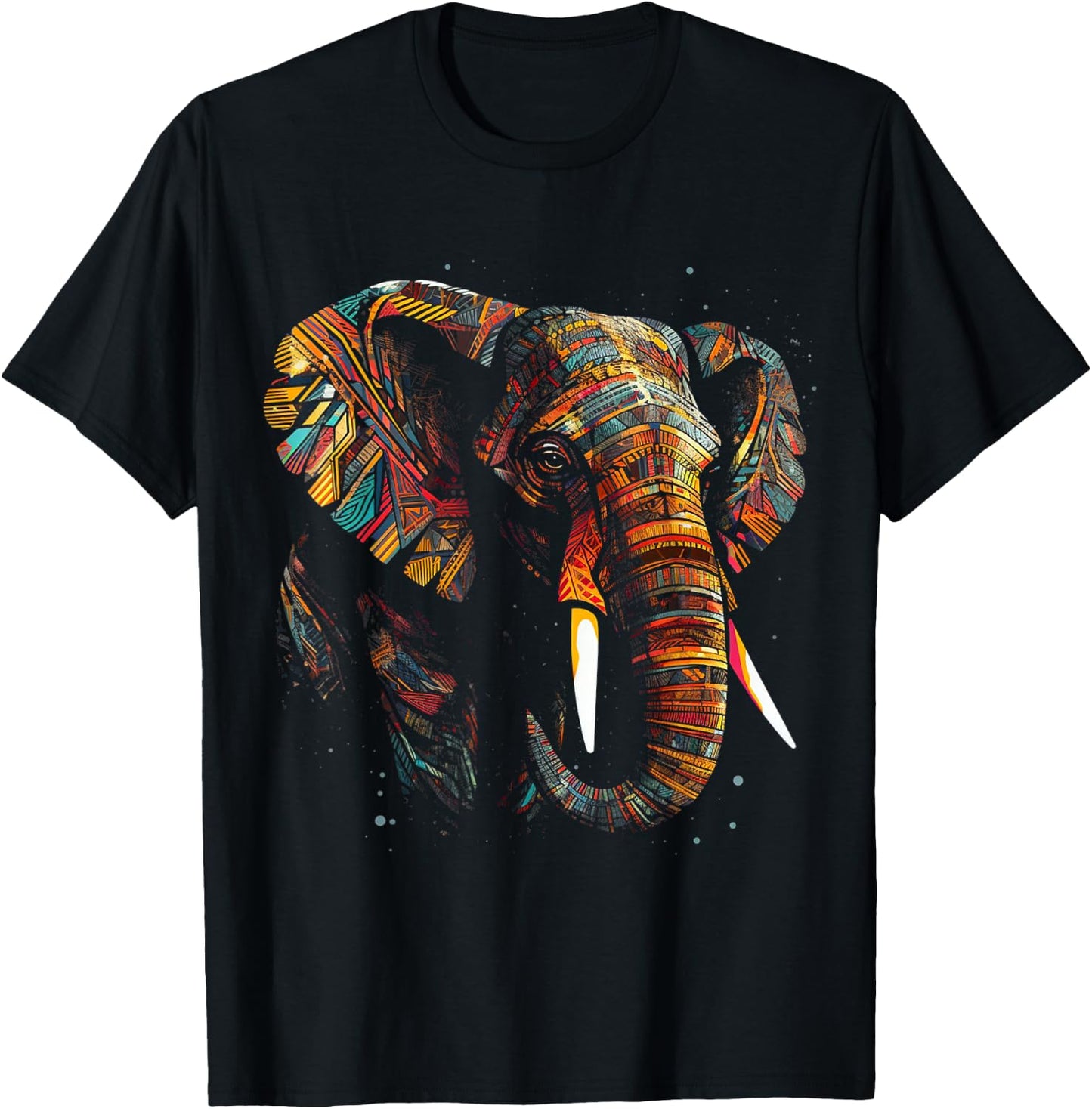 Elephant Animal Colourful Animal Lovers Art Elephant T-Shirt - T-Shirt | Black