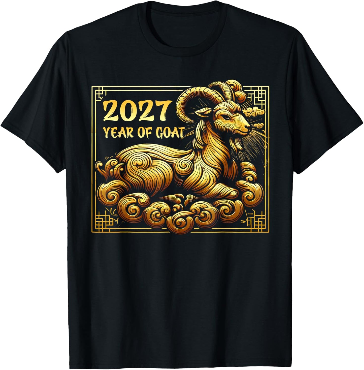 Happy Chinese New Year 2027 - Lunar New Year Goat Red 2027 T-Shirt - T-Shirt | Black