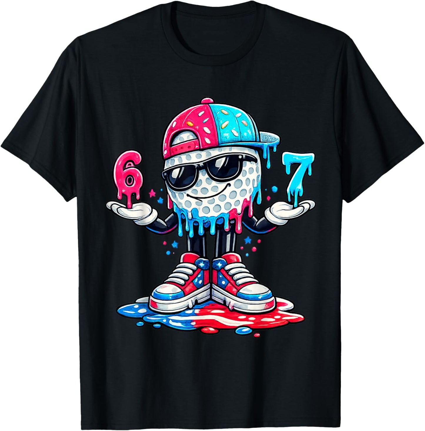 Golf Drip Team for Boys Ice Cream Six Seven Cool T-Shirt - T-Shirt | Black