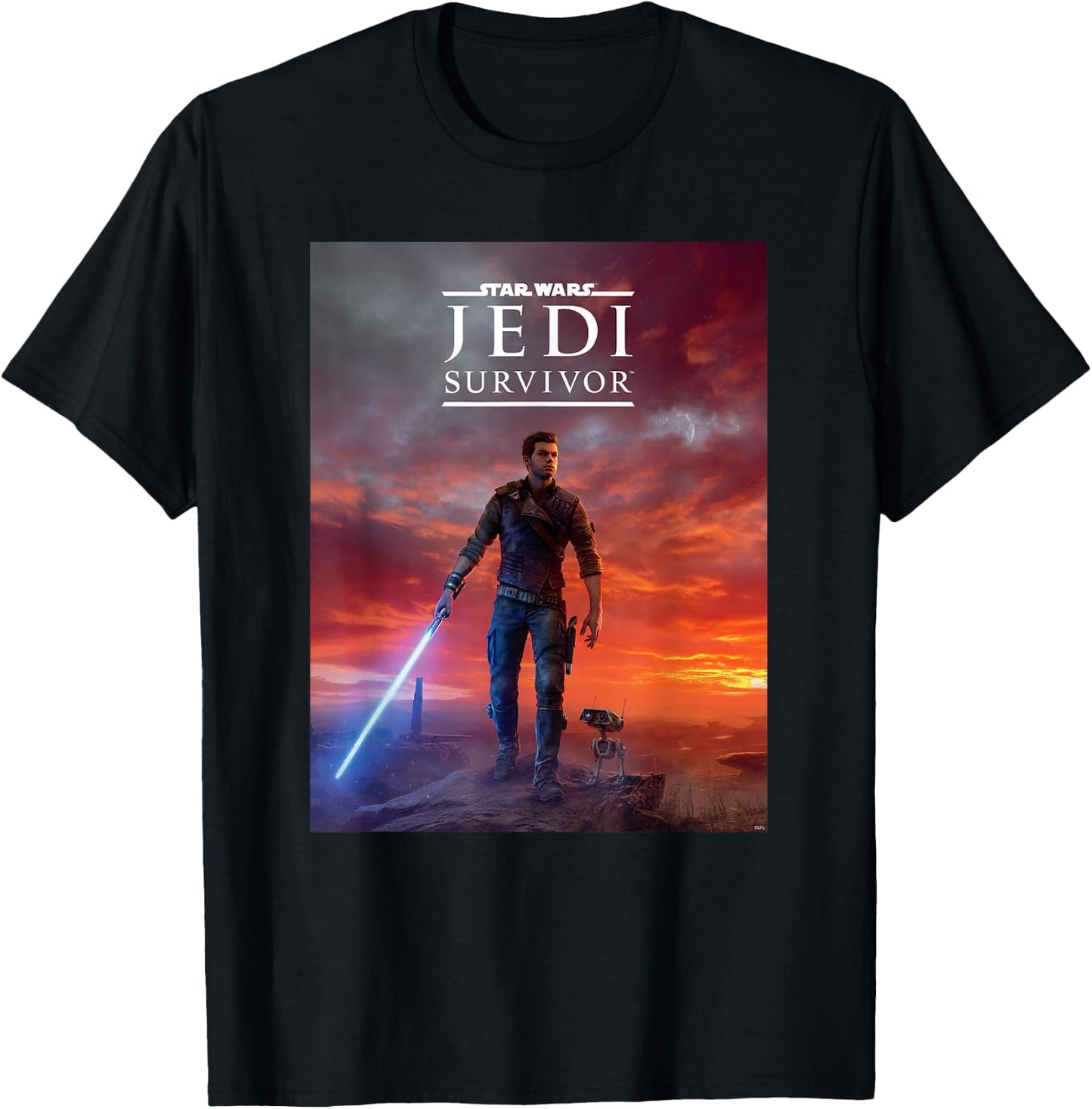 Star Wars Jedi: Survivor Cal Kestis BD-1 Game Poster Art T-Shirt - T-Shirt | Black
