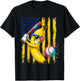 Funny Banana Drip American Flag T-Shirt - T-Shirt | Black