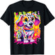 Little Dalmatian Puppy Colorful Rainbow Vibrant Graphic T-Shirt - T-Shirt | Black