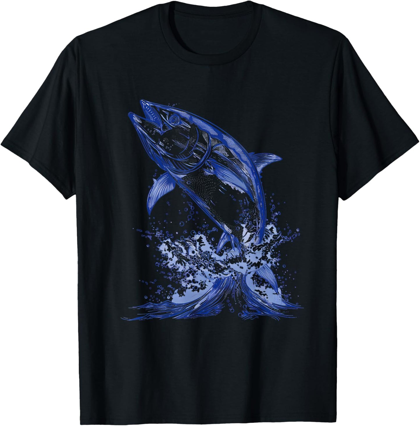 Bluefin Tuna Ocean Sea Tuna Motif Artwork Sea Ocean Animal T-Shirt - T-Shirt | Black