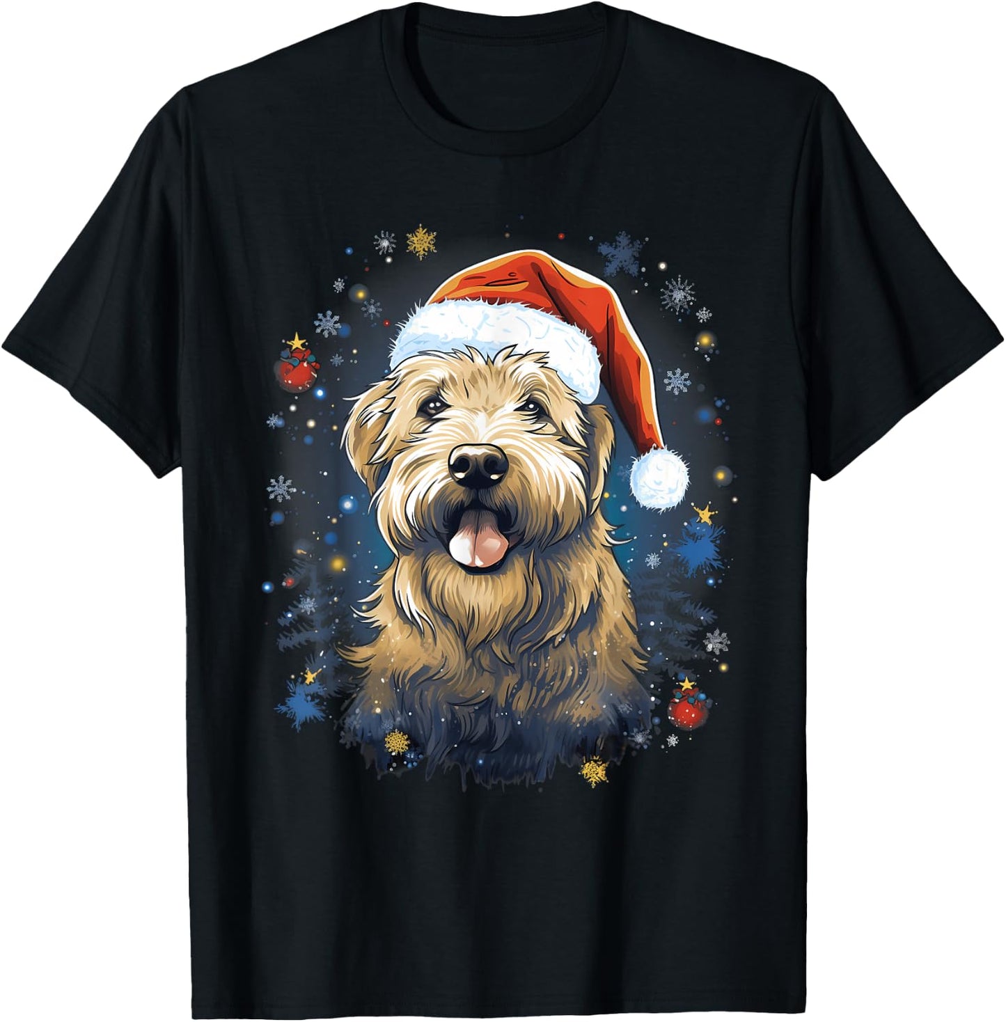 Xmas Soft-Coated Wheaten Terrier Dog Christmas Men Women Kids T-Shirt - T-Shirt | Black