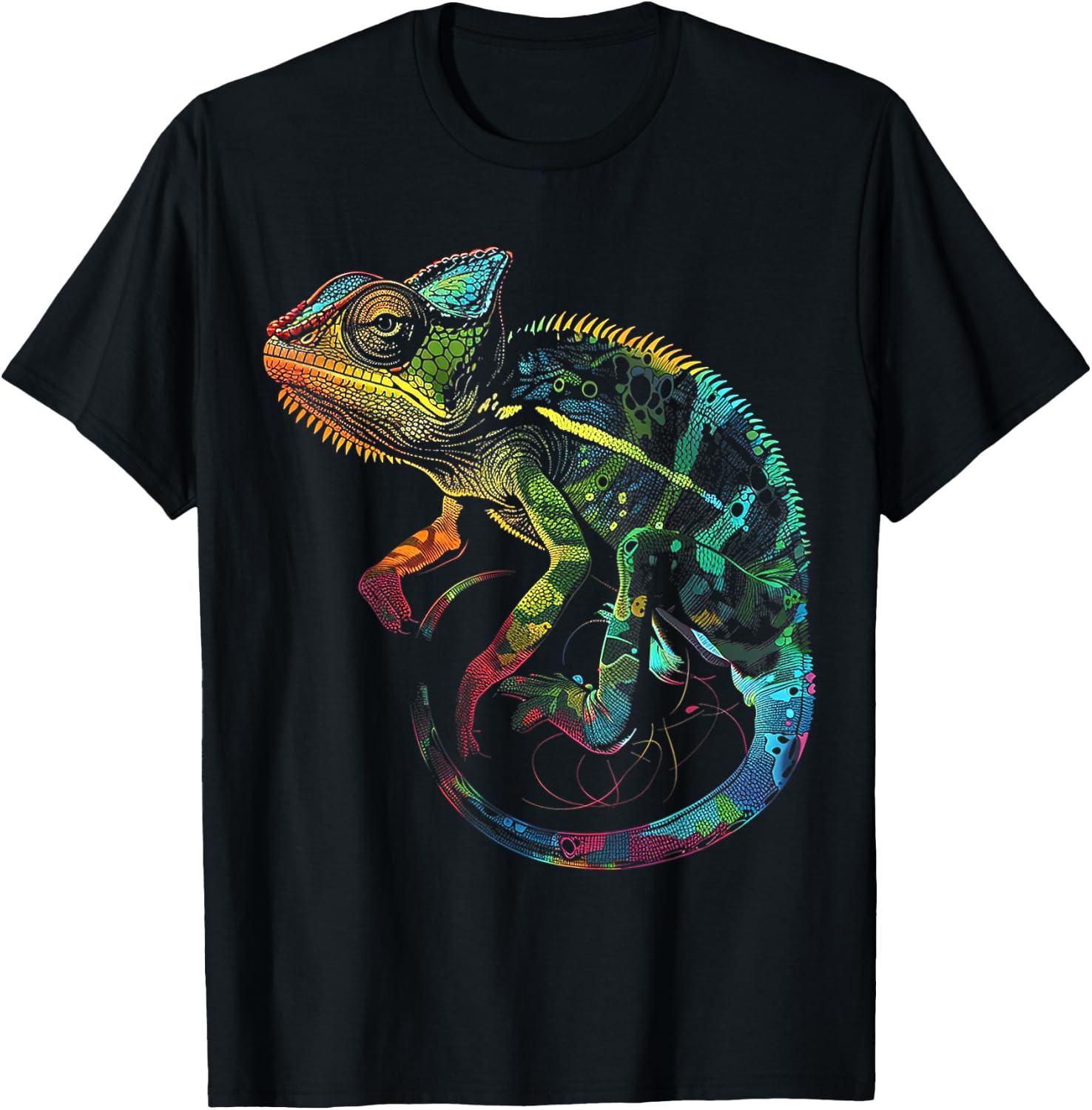 Chamäleon Tiermotiv Kunst Chamäleon T-Shirt - T-Shirt | Black