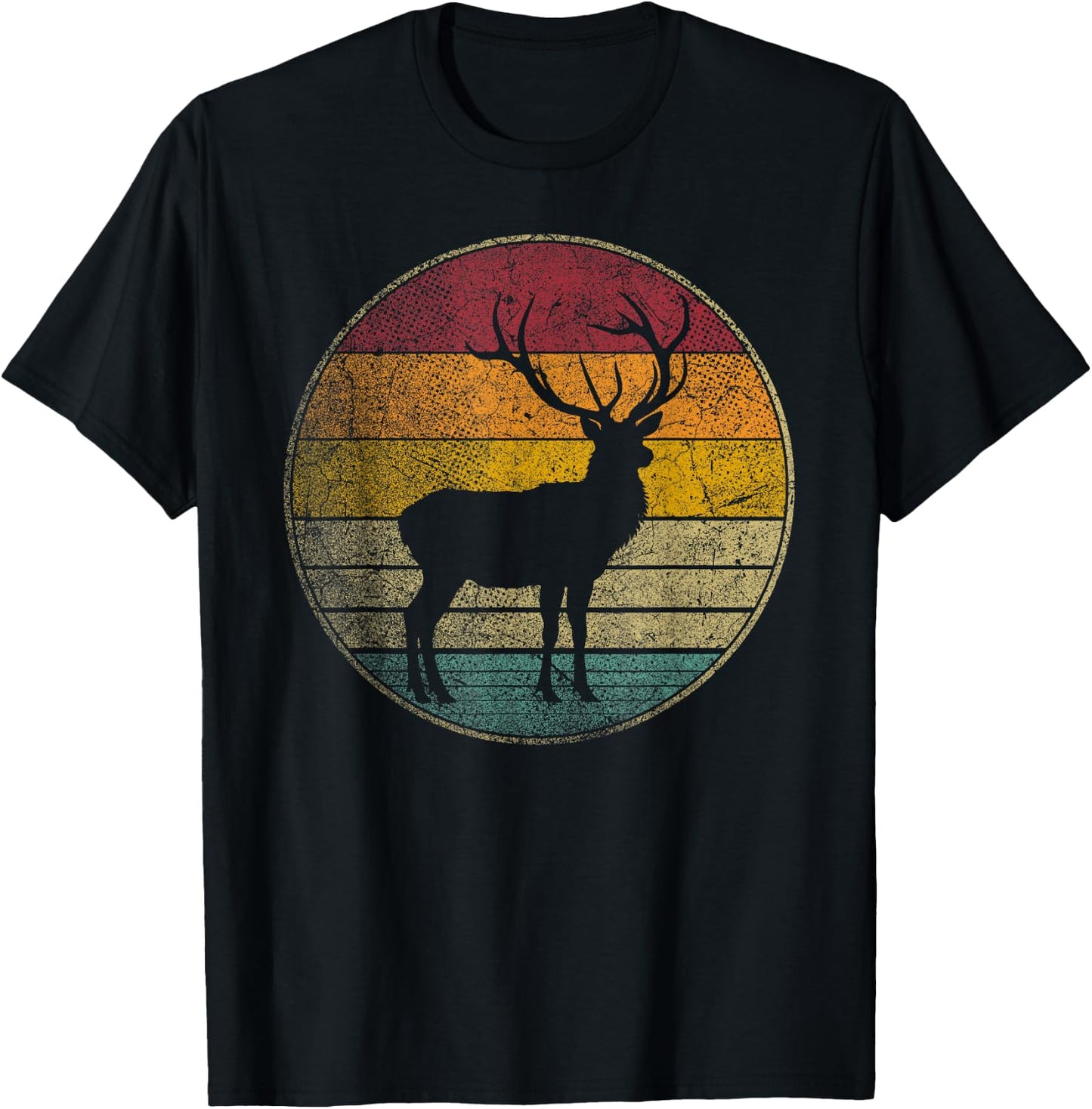 Elk - Vintage Love Women Men Funny Retro T-Shirt - T-Shirt | Black