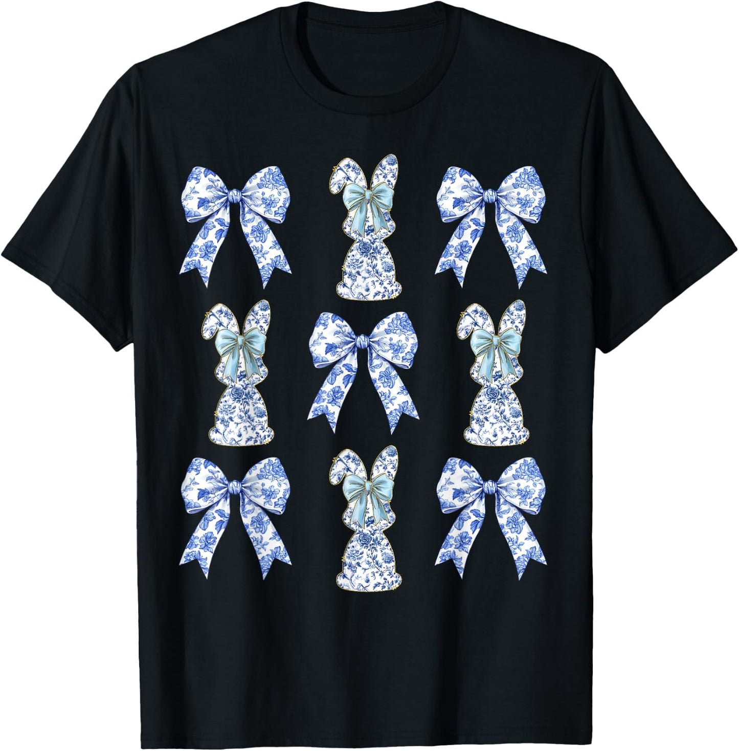 Easter Bunny Coquette Cowgirl Bows Y2K Teen Girls Top T-Shirt - T-Shirt | Black