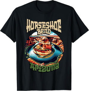Iconic Horseshoe Bend AZ Hiking Glen Canyon Page Arizona T-Shirt - T-Shirt | Black