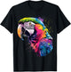 Colourful Parrot Watercolor , black T-Shirt - T-Shirt | Black
