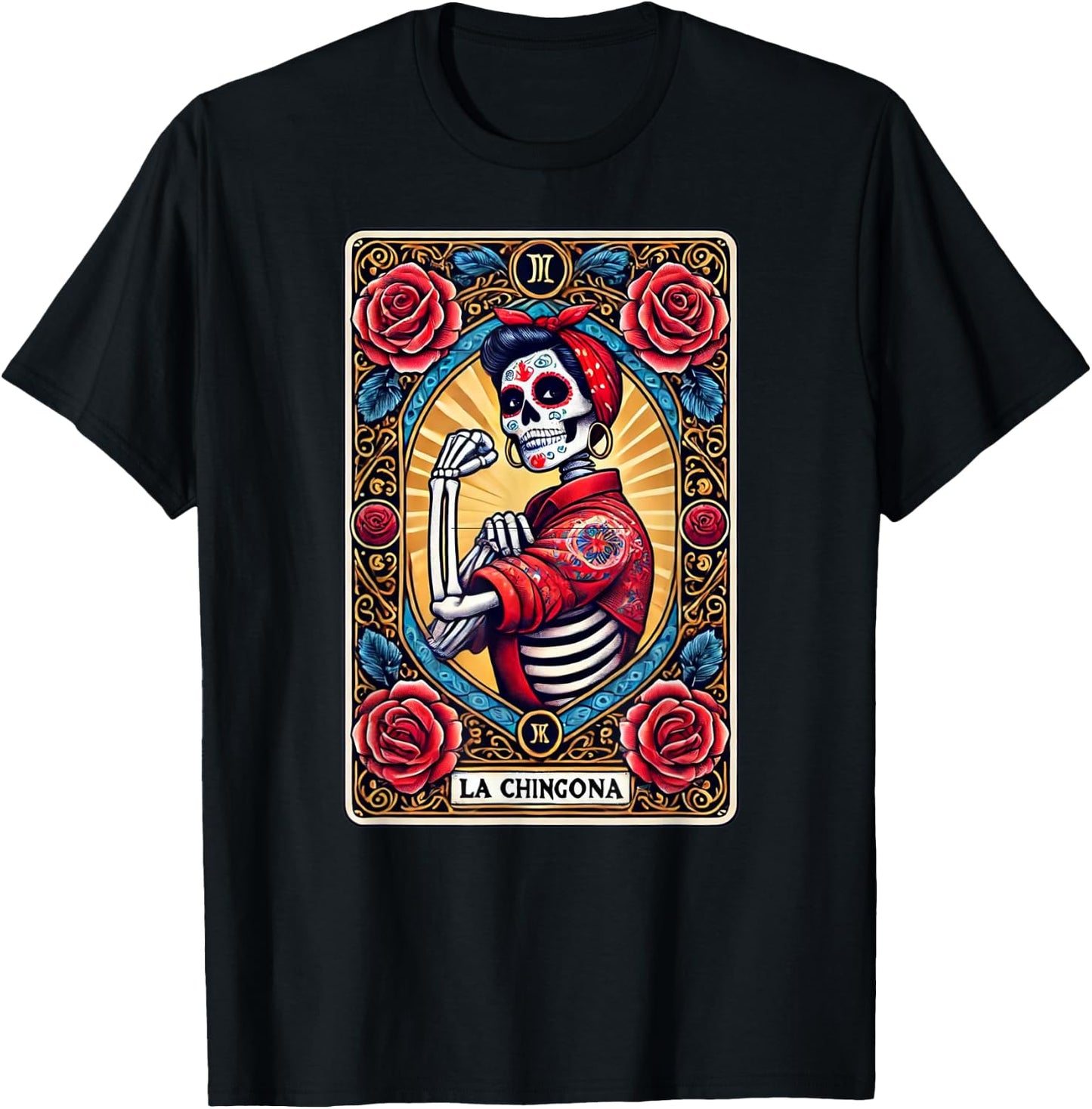 La Chingona Tarot Card - Latina Power & Pride T-Shirt - T-Shirt | Black