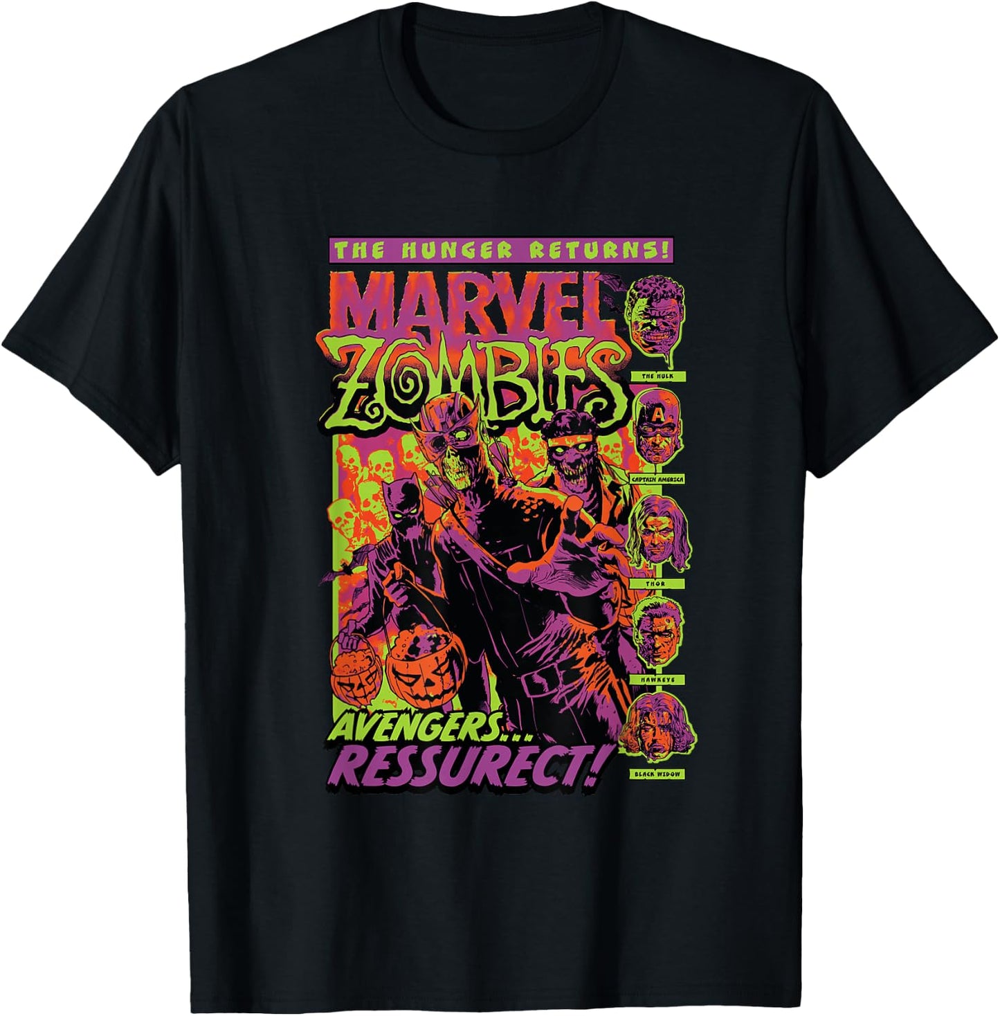 Marvel Zombies Avengers Resurrect Hunger Returns Halloween T-Shirt - T-Shirt | Black