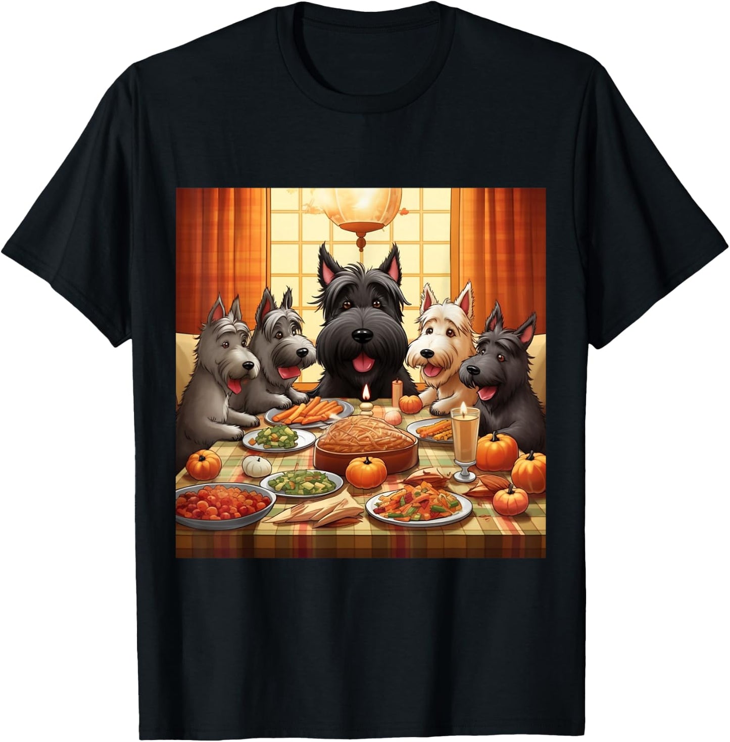 Thanksgiving Scottish Terrier - Scottish Terrier T-Shirt - T-Shirt | Black