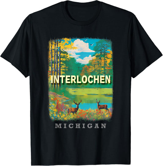 Interlochen Michigan MI Nature's Symphony SD284 T-Shirt - T-Shirt | Black