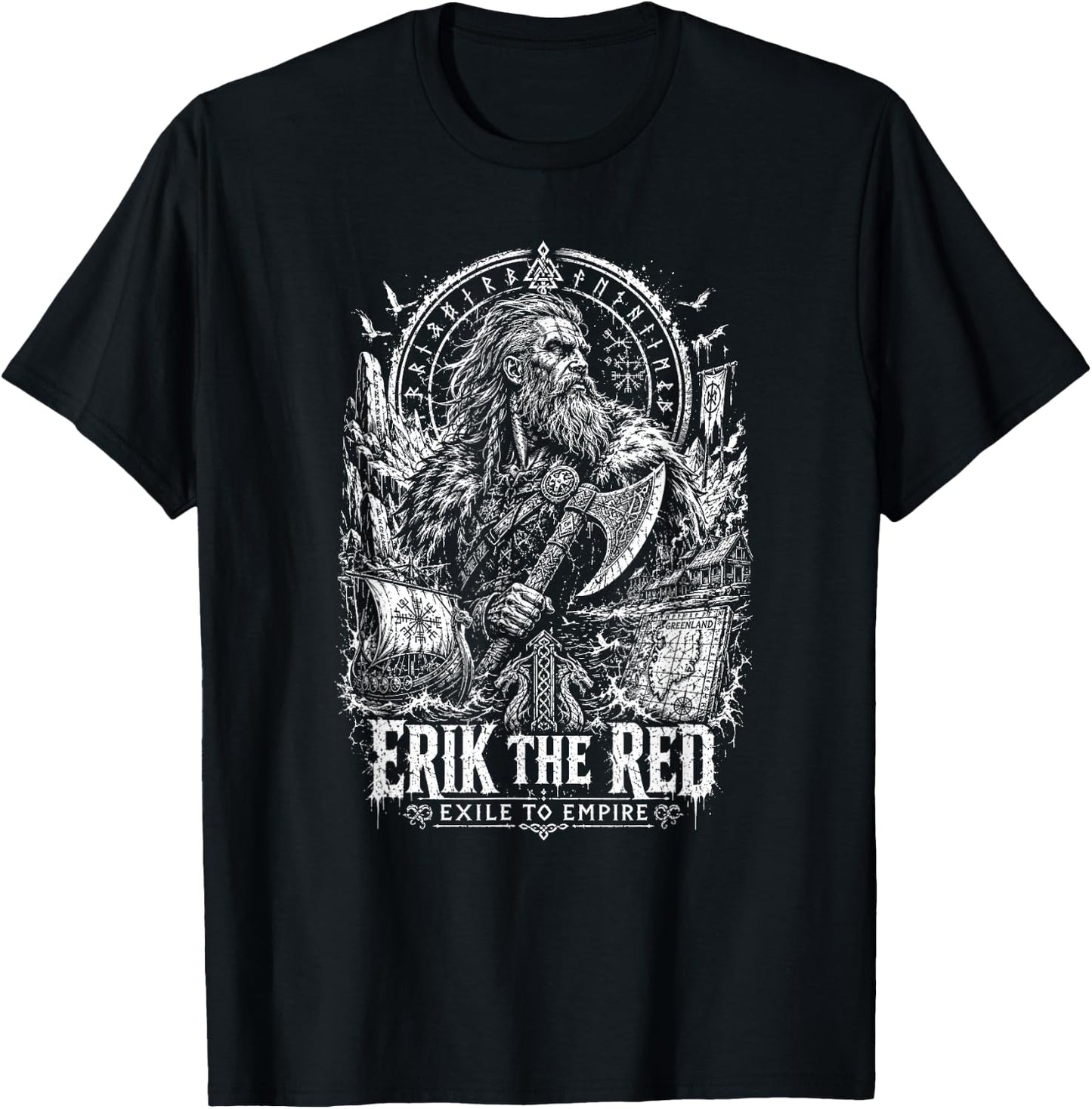 Erik The Red Exile to Empire Viking Saga T-Shirt - T-Shirt | Black
