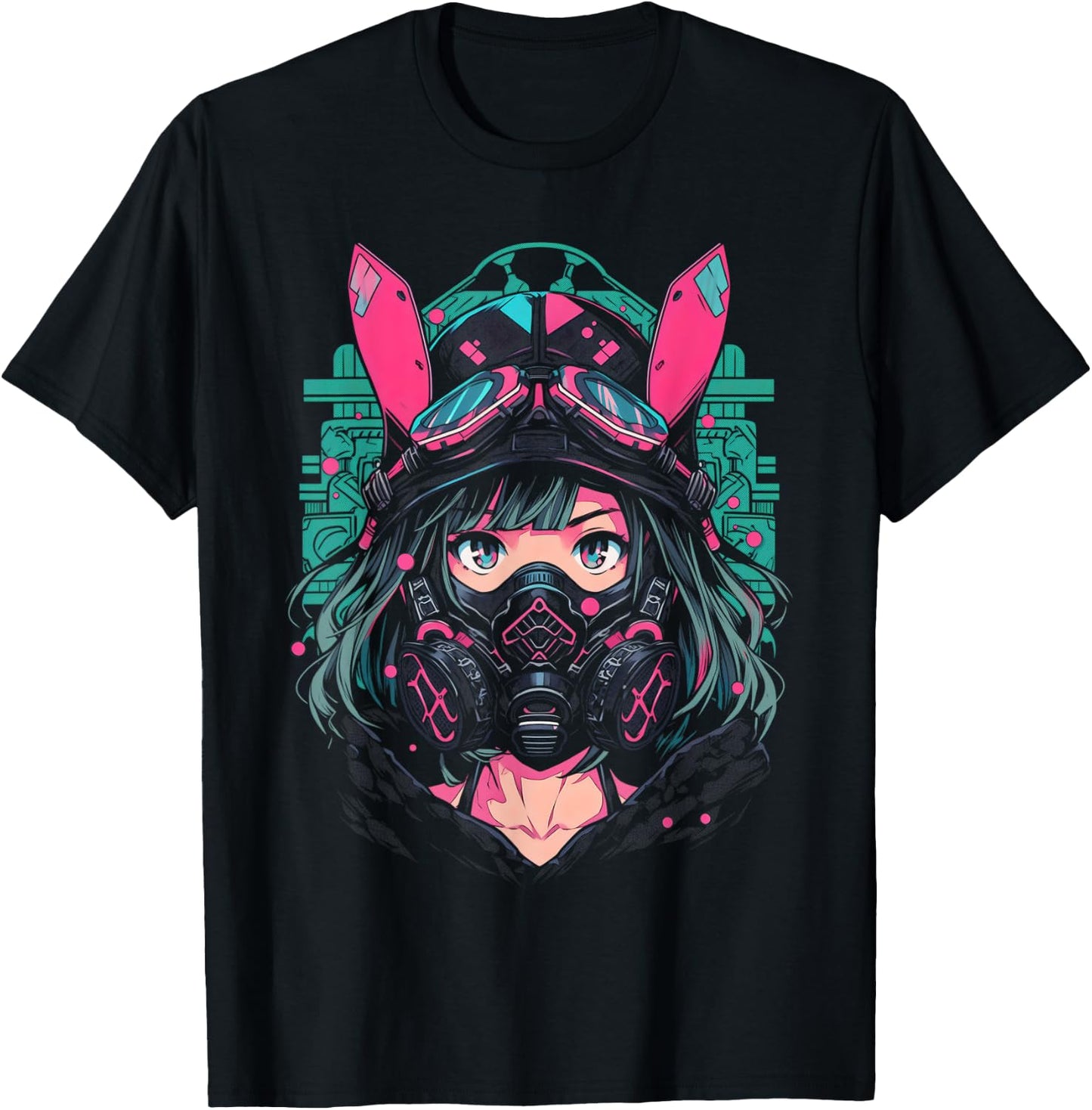 Anime Manga Cyberpunk Aesthetic Techwear Harajuku | Bunny T-Shirt - T-Shirt | Black