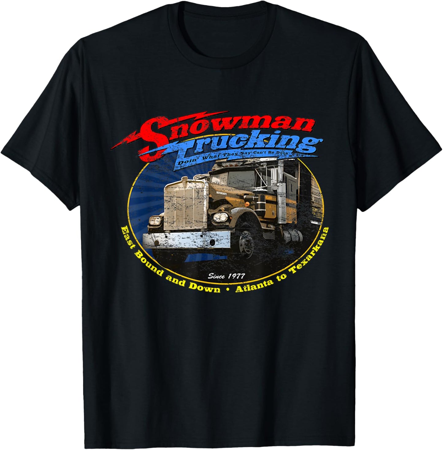 Huiibao Retro Snowman Trucking T-Shirt - T-Shirt | Black