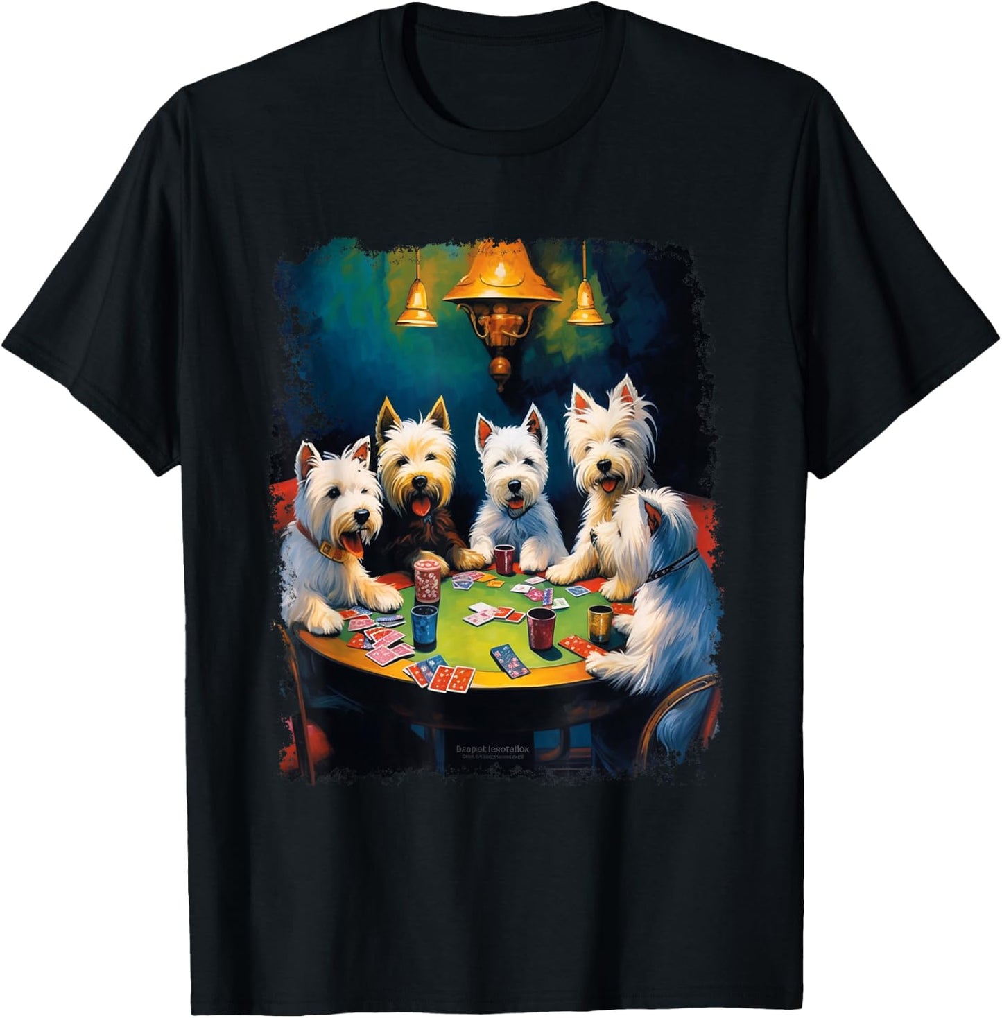Westie Dog West Highland White Terrier Gambling T-Shirt - T-Shirt | Black