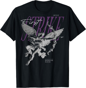 Hip Hop Angel Vintage Edgy Y2K Backprint Streetwear Angel T-Shirt - T-Shirt | Black