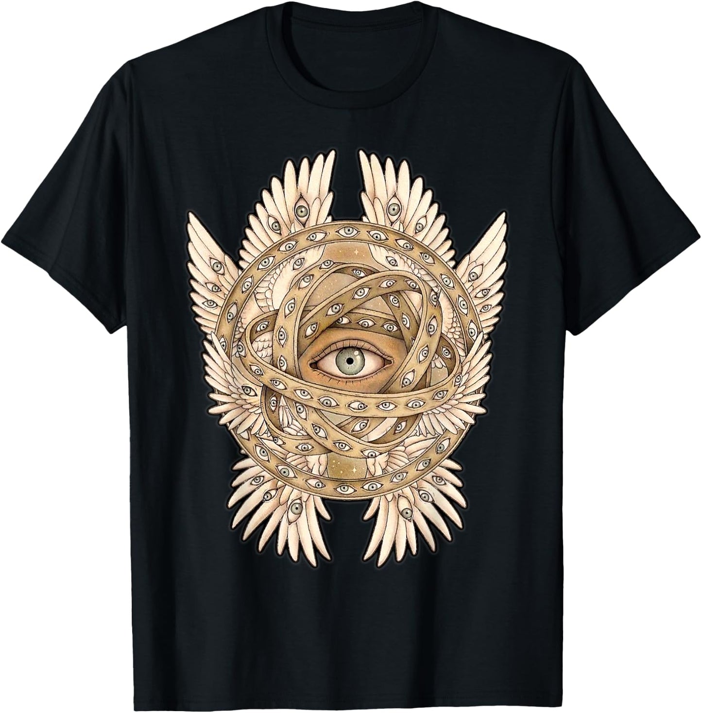 Ophanim Angel Seraphim Angelic Biblical Ezekiel T-Shirt - T-Shirt | Black