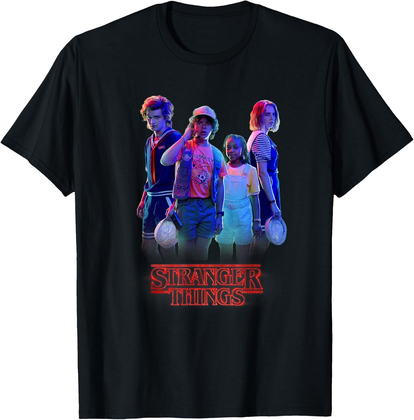 Stranger Things Vintage Steve & Robin Scoops Ahoy Babysitter T-Shirt - T-Shirt | Black