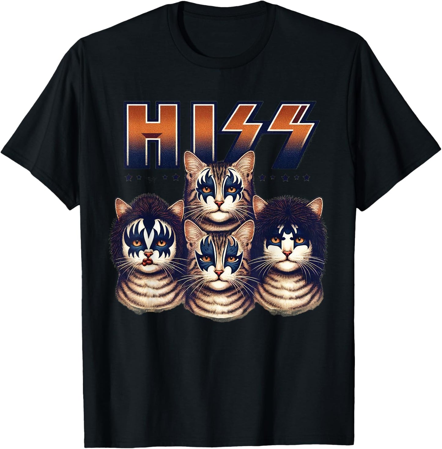 Hiss Cats Rock Kittens Rocking For Cat Lover Cat Mom Cat Dad T-Shirt - T-Shirt | Black