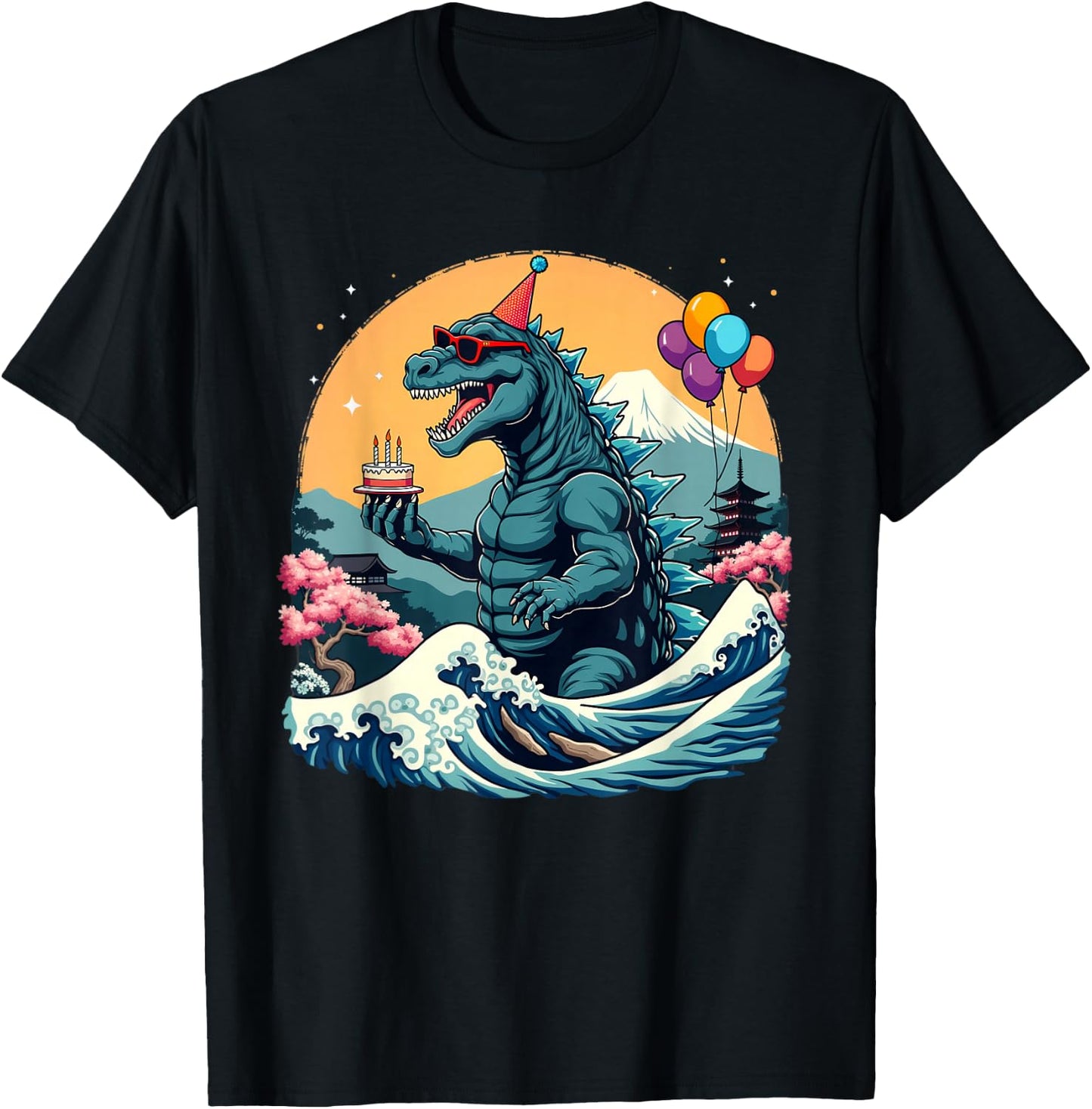 Kaiju Birthday Japan Monster Movie Bday Party Decorations T-Shirt - T-Shirt | Black
