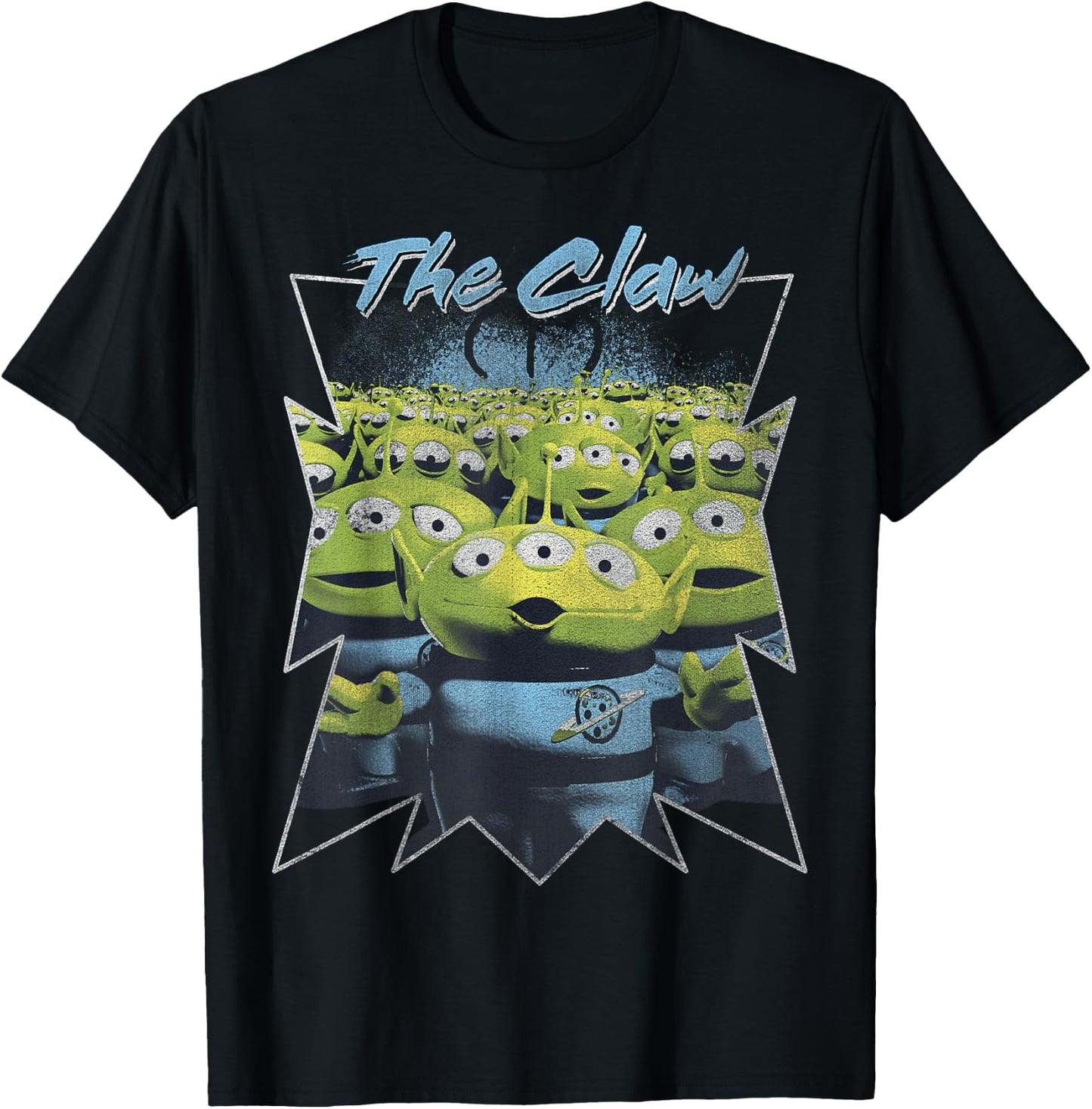 Disney Pixar Toy Story Aliens The Claw Distressed Starburst T-Shirt - T-Shirt | Black