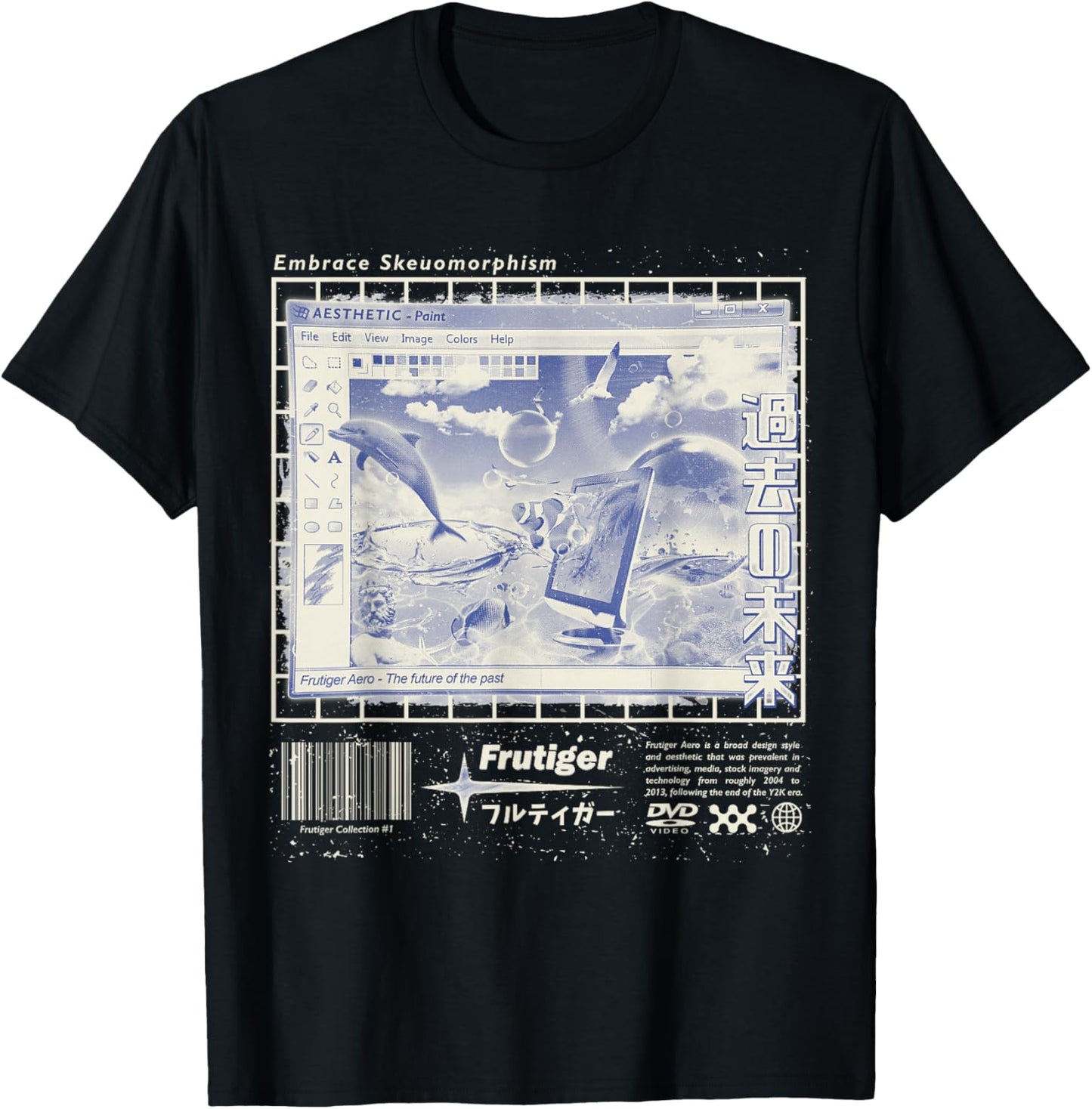 Halftone Frutiger Aero Fashion Collection T-Shirt - T-Shirt | Black